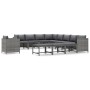 Set de muebles de jardín 12 pzas y cojines ratán sintético gris de vidaXL, Conjuntos de jardín - Ref: Foro24-3059776, Precio:...