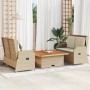 Set muebles de jardín 3 piezas y cojines ratán sintético beige en Conjuntos de jardín | Comprar online en Foru.es