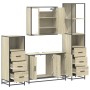 Juego de muebles de baño 4 pzas contrachapada roble sonoma de , Muebles de baño - Ref: Foro24-3301251, Precio: 341,29 €, Desc...