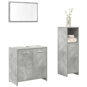 Set muebles de baño 2 piezas madera contrachapada gris hormigón de , Muebles de baño - Ref: Foro24-3324851, Precio: 93,57 €, ...