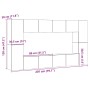 Conjunto de mueble de TV 8 piezas montado la pared madera vieja de , Muebles TV - Ref: Foro24-3328975, Precio: 284,97 €, Desc...