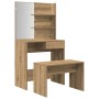 Juego de tocador de madera de ingeniería de roble artesanal de , Tocadores para dormitorios - Ref: Foro24-3329190, Precio: 12...