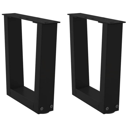 Patas para mesa de comedor forma V 2 uds negro 40x(30-31,3) cm de , Patas para mesas - Ref: Foro24-4012604, Precio: 49,92 €, ...