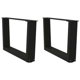 Patas para mesa de comedor forma V 2 uds negro 60x(30-31,3) cm de , Patas para mesas - Ref: Foro24-4012612, Precio: 64,29 €, ...