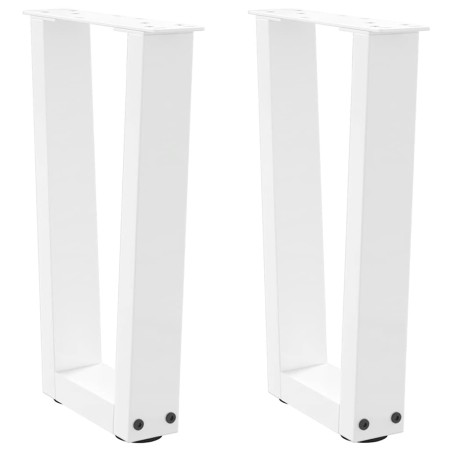 Patas para mesa de comedor en forma de V 2 uds blanco acero de , Patas para mesas - Ref: Foro24-4012625, Precio: 59,60 €, Des...