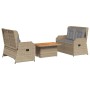 Set muebles de jardín 3 piezas y cojines ratán sintético beige en Conjuntos de jardín | Comprar online en Foru.es