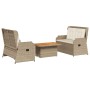 Set muebles de jardín 3 piezas y cojines ratán sintético beige en Conjuntos de jardín | Comprar online en Foru.es