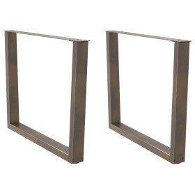 Patas para mesa de comedor en forma de V 2 uds acero natural de , Patas para mesas - Ref: Foro24-4012659, Precio: 111,78 €, D...