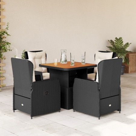 Set de muebles jardín 5 pzas con cojines ratán sintético negro en Conjuntos de jardín | Comprar online en Foru.es