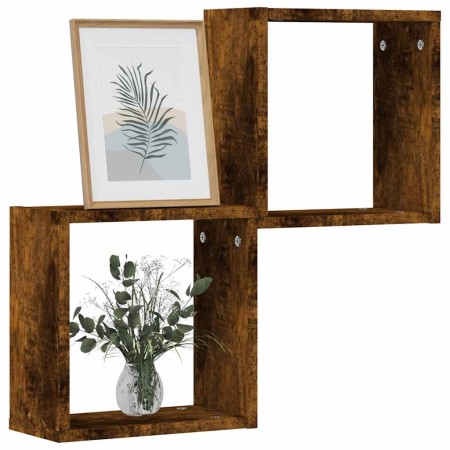 Estantes cubo de pared 2 unidades roble ahumado 30x15x30 cm de , Estantes y estanterías - Ref: Foro24-815879, Precio: 24,64 €...