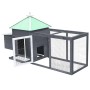 Gallinero con ponedero madera maciza abeto gris 190x72x102 cm de vidaXL, Jaulas y habitáculos para animales pequeños - Ref: F...