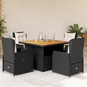 Set de muebles jardín 5 pzas con cojines ratán sintético negro en Conjuntos de jardín | Comprar online en Foru.es