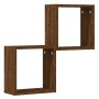 Estantes cubo de pared 2 unidades roble marrón 30x15x30 cm de , Estantes y estanterías - Ref: Foro24-815885, Precio: 24,36 €,...