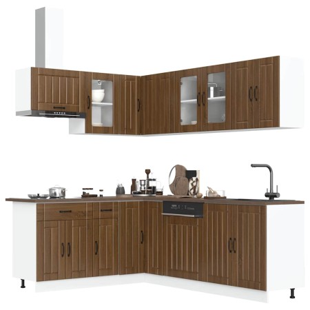 Mueble cocina Lucca roble marrón 11 pzas madera contrachapada de , Armarios de cocina - Ref: Foro24-3314898, Precio: 698,29 €...
