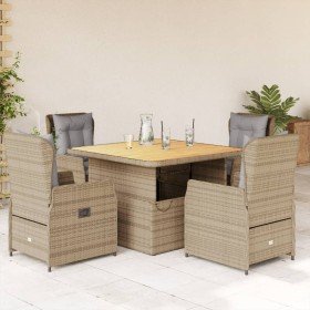 Set comedor de jardín 5 pzas con cojines ratán sintético beige en Conjuntos de jardín | Comprar online en Foru.es