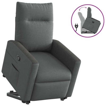 Sillón reclinable elevable de tela gris oscuro de , Sillones - Ref: Foro24-3324053, Precio: 274,00 €, Descuento: %