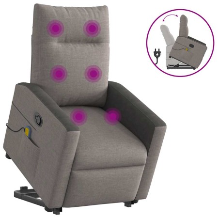Sillón reclinable de masaje elevable tela gris taupé de , Sillones - Ref: Foro24-3324064, Precio: 302,62 €, Descuento: %