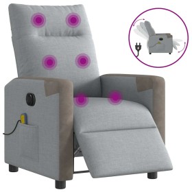 Sillón reclinable de masaje eléctrico tela gris claro de , Sillones - Ref: Foro24-3324085, Precio: 250,13 €, Descuento: %