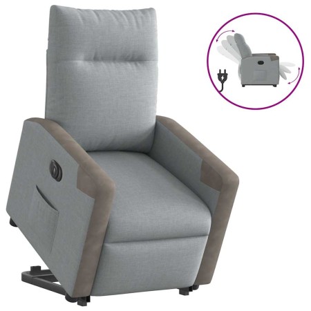 Sillón eléctrico reclinable elevable de tela gris claro de , Sillones - Ref: Foro24-3324100, Precio: 320,60 €, Descuento: %