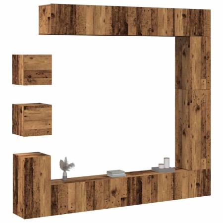 Conjunto de mueble de TV 9 piezas montado la pared madera vieja de , Muebles TV - Ref: Foro24-3329221, Precio: 361,26 €, Desc...