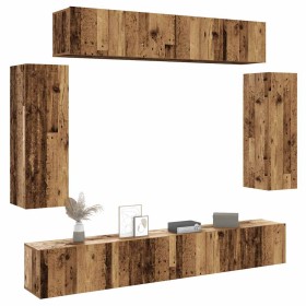 Conjunto de mueble de TV 6 piezas montado la pared madera vieja de , Muebles TV - Ref: Foro24-3329001, Precio: 276,65 €, Desc...