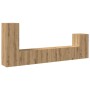 Mueble para TV de pared madera contrachapada artesanal 4 piezas de , Muebles TV - Ref: Foro24-3329216, Precio: 152,16 €, Desc...