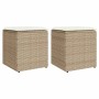 Taburetes de jardín con cojines 2 uds beige 40x40x43 cm de , Otomanas de exterior - Ref: Foro24-4104043, Precio: 127,50 €, De...