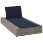 Tumbona con cojín flotante ratán sintético gris de , Tumbonas - Ref: Foro24-4104209, Precio: 222,11 €, Descuento: %