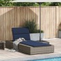 Tumbona con cojín flotante ratán sintético gris de , Tumbonas - Ref: Foro24-4104209, Precio: 222,11 €, Descuento: %
