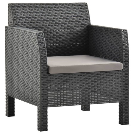 Silla de jardín con cojín PP ratán antracita de vidaXL, Sillas de jardín - Ref: Foro24-315639, Precio: 92,84 €, Descuento: %
