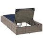 Tumbona con cojín flotante ratán sintético gris de , Tumbonas - Ref: Foro24-4104209, Precio: 222,11 €, Descuento: %