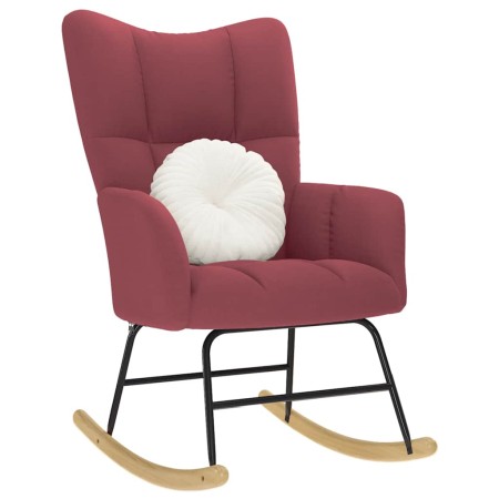 Silla mecedora de tela rojo vino tinto de , Mecedoras - Ref: Foro24-4016792, Precio: 116,81 €, Descuento: %
