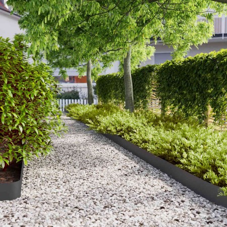 Bordes para césped 50 uds acero laminado frío negro 15x103 cm de , Ribetes y bordes para jardín - Ref: Foro24-860148, Precio:...