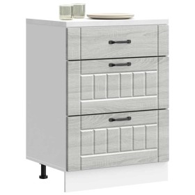 Mueble bajo de cocina Lucca madera contrachapada gris sonoma de , Armarios de cocina - Ref: Foro24-854275, Precio: 111,38 €, ...