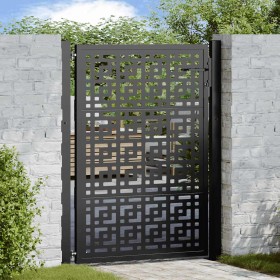 Puerta de jardín diseño en cruz de acero negra 105x130 cm de , Puertas de jardín - Ref: Foro24-4101000, Precio: 212,65 €, Des...