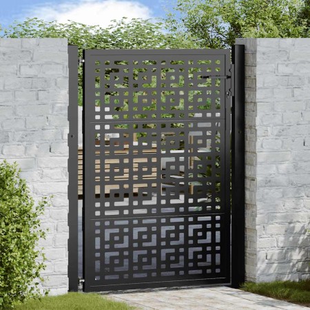 Puerta de jardín diseño en cruz de acero negra 105x130 cm de , Puertas de jardín - Ref: Foro24-4101000, Precio: 212,65 €, Des...