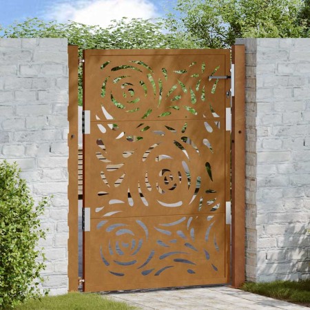 Puerta de jardín diseño llama acero desgastado 105x130 cm de , Puertas de jardín - Ref: Foro24-4100995, Precio: 208,46 €, Des...