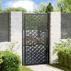 Puerta de jardín diseño en cruz de acero negra 105x180 cm de , Puertas de jardín - Ref: Foro24-4101002, Precio: 264,22 €, Des...