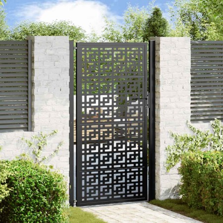 Puerta de jardín diseño en cruz de acero negra 105x180 cm de , Puertas de jardín - Ref: Foro24-4101002, Precio: 264,22 €, Des...