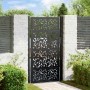 Puerta de jardín de diseño de hojas de acero negra 105x180 cm de , Puertas de jardín - Ref: Foro24-4100962, Precio: 254,66 €,...