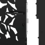 Puerta de jardín de diseño de hojas de acero negra 105x180 cm de , Puertas de jardín - Ref: Foro24-4100962, Precio: 254,66 €,...