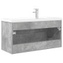 Set muebles de baño 2 piezas madera contrachapada gris hormigón de , Muebles de baño - Ref: Foro24-3324963, Precio: 341,62 €,...