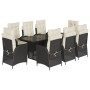 Set de comedor de jardín 9 pzas y cojines ratán sintético negro de , Conjuntos de jardín - Ref: Foro24-3213114, Precio: 1,00 ...