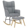 Sillón mecedora con taburete tela gris claro de , Mecedoras - Ref: Foro24-4016800, Precio: 162,25 €, Descuento: %