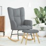 Sillón mecedora con taburete tela gris claro de , Mecedoras - Ref: Foro24-4016800, Precio: 162,25 €, Descuento: %