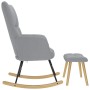 Sillón mecedora con taburete tela gris claro de , Mecedoras - Ref: Foro24-4016800, Precio: 162,25 €, Descuento: %