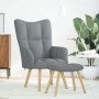 Sillón de relax con taburete tela gris claro de , Sillones - Ref: Foro24-4016778, Precio: 153,45 €, Descuento: %