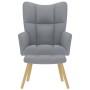 Sillón de relax con taburete tela gris claro de , Sillones - Ref: Foro24-4016778, Precio: 153,45 €, Descuento: %