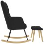 Sillón mecedora con taburete tela negro de , Mecedoras - Ref: Foro24-4016802, Precio: 132,19 €, Descuento: %