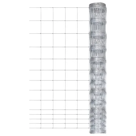 Valla de jardín de acero galvanizado plateado 50 m 150 cm de vidaXL, Paneles de vallas - Ref: Foro24-149507, Precio: 127,85 €...